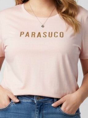 PARASUCO Pink Shirt Sleeve Tee Plus Size XL
